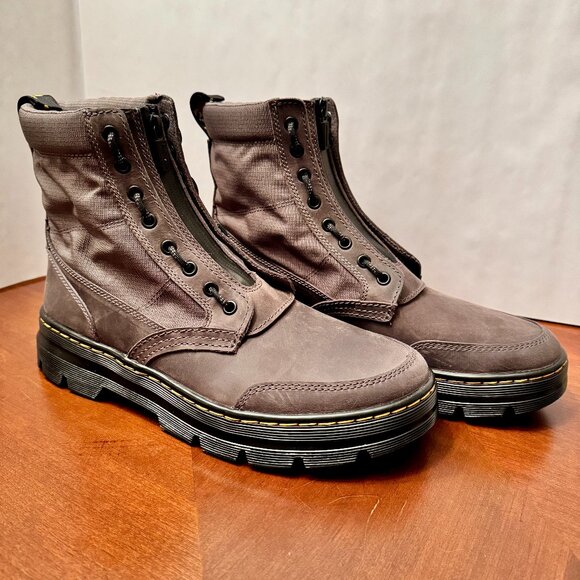 Dr. Martens Combs Jungle Zip Boots Gunmetal Men's 11 US, 45 EU Women's 12 NEW - Picture 1 of 5